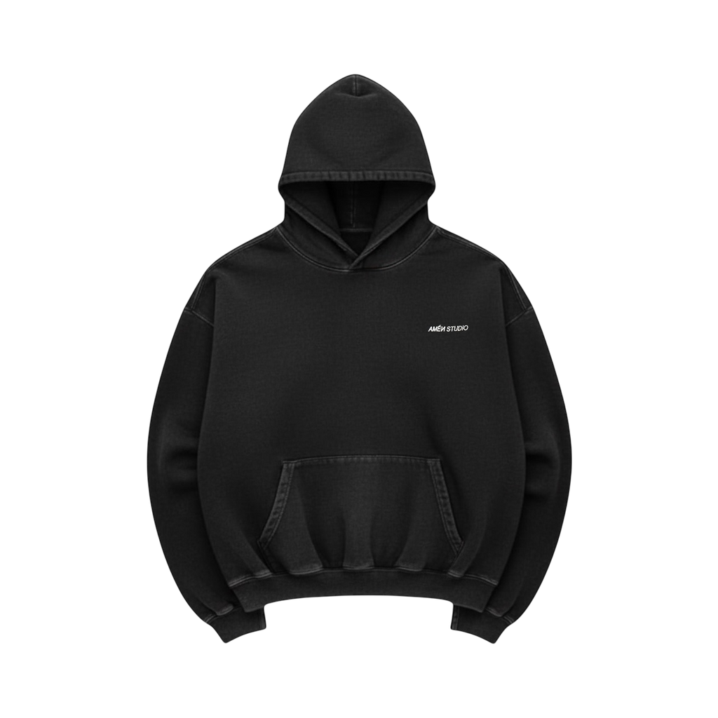 Hoodie Black Lava Acid Wash