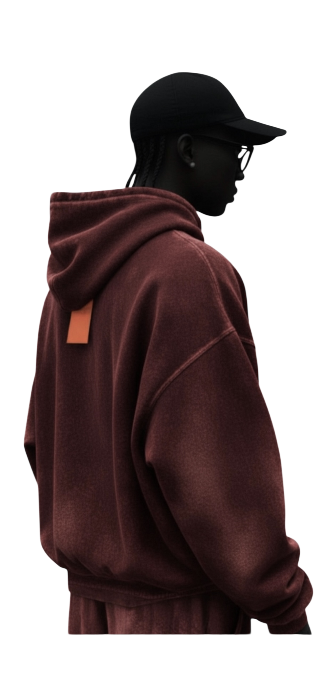 Hoodie Oxblood Red Acid Wash