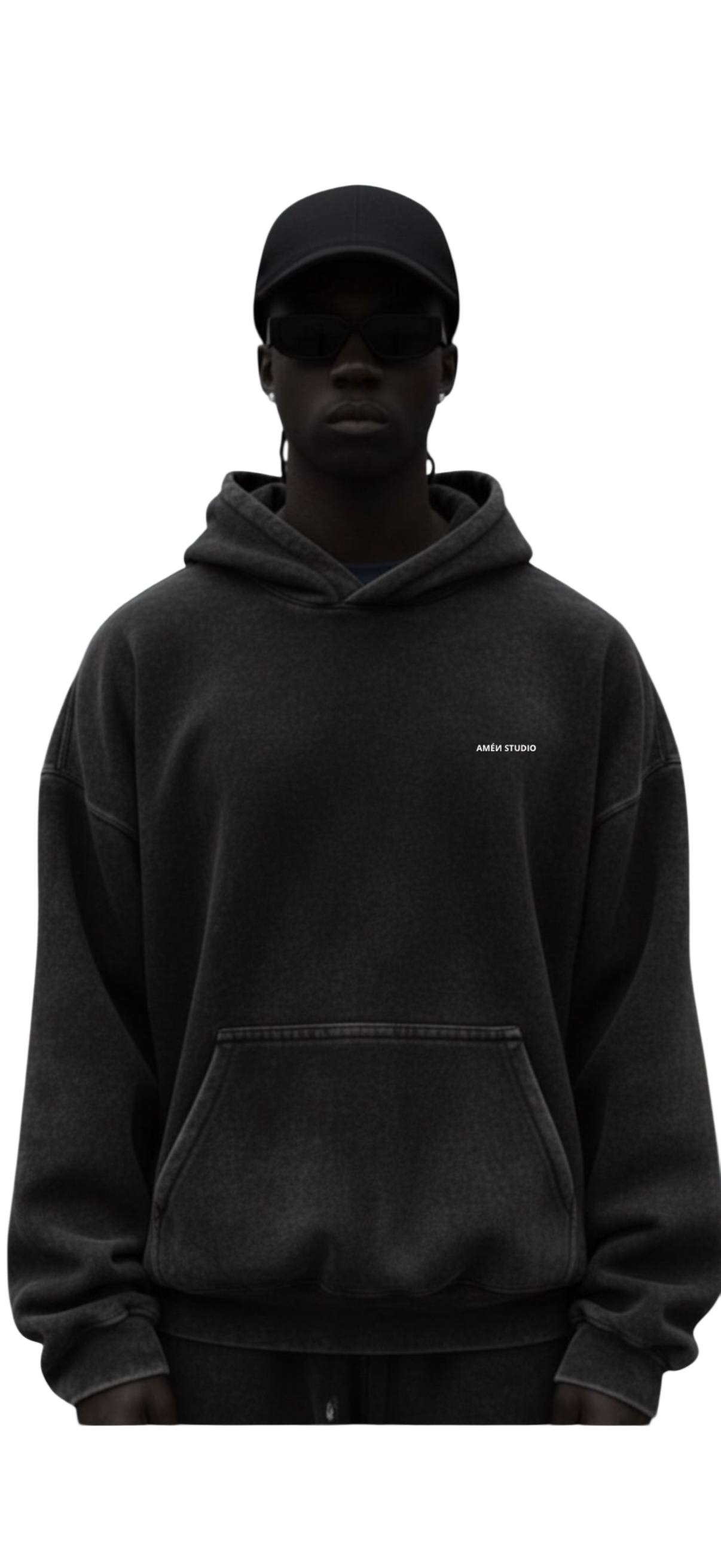 Hoodie Black Lava Acid Wash