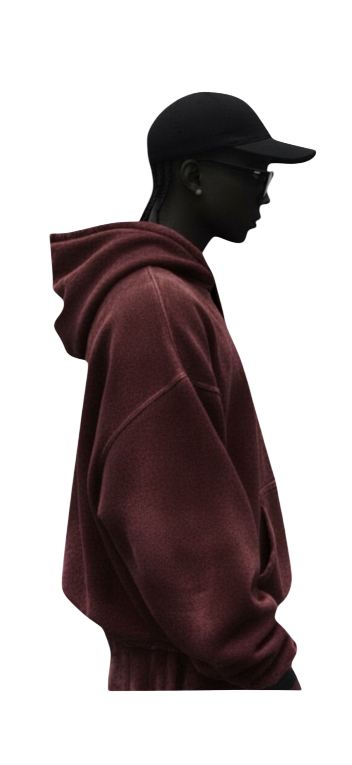 Hoodie Oxblood Red Acid Wash