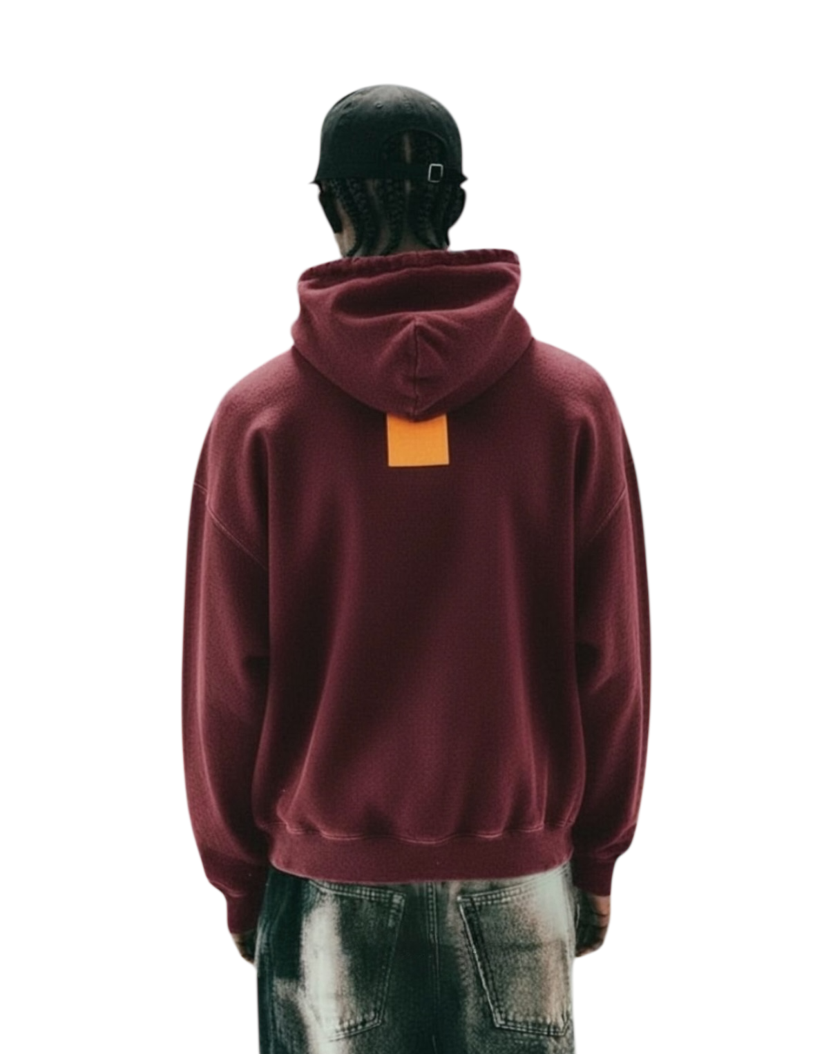 Hoodie Oxblood Red Acid Wash
